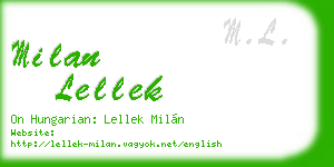 milan lellek business card